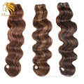 Piano Color Hair Weave Bundles Highlight Brown, Mixed Color Brown Blonde Brazilian Body Wave P1B30 P427 P430 Remy Hair Weft